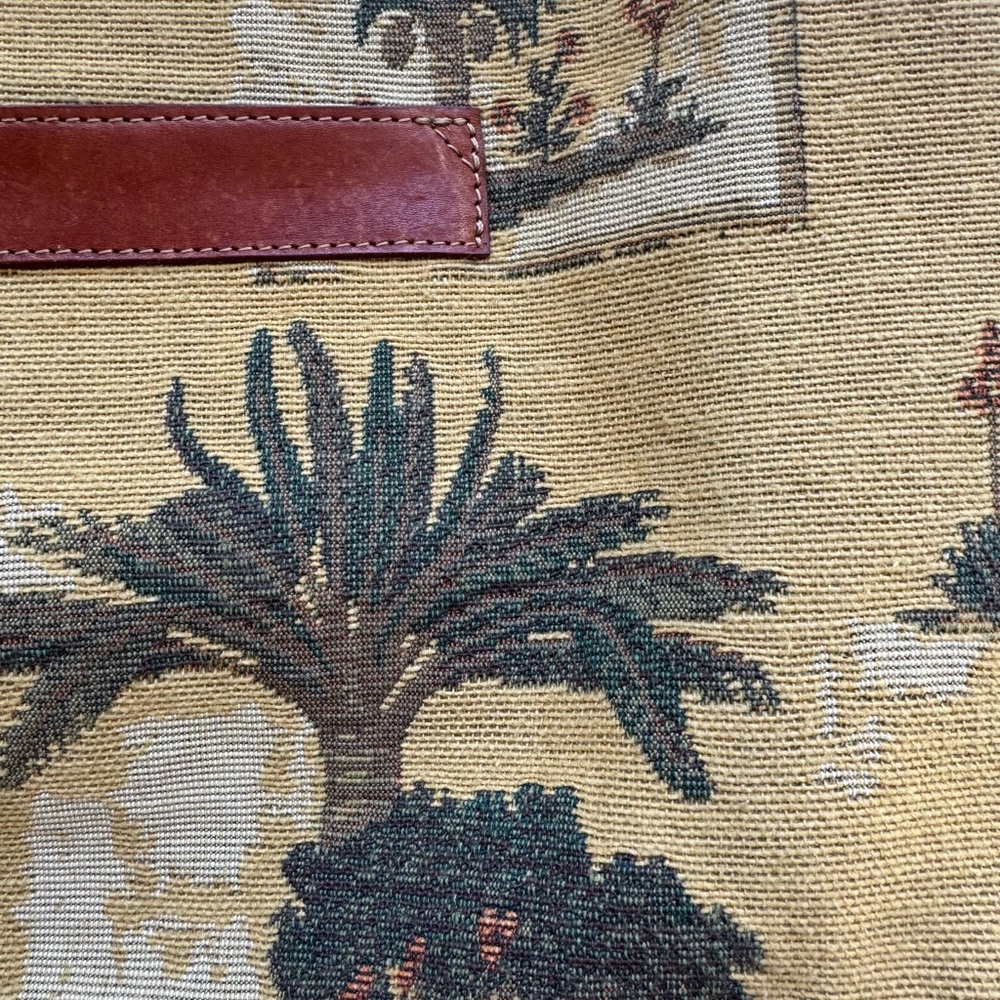 Tommy Bahama Tropical Print Tan and Brown Women's Bag - leather & canvas - Picture 2 of 5